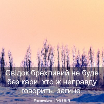 Picture 03 - Екклезіяст 19:9 UKR - Свідок брехливий не буде - Bible Verse Picture