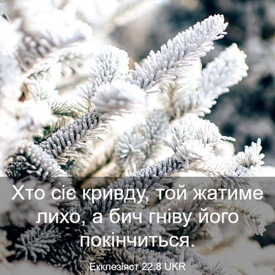 Picture 03 - Екклезіяст 22:8 UKR - Хто сіє кривду, той жатиме - Bible Verse Picture