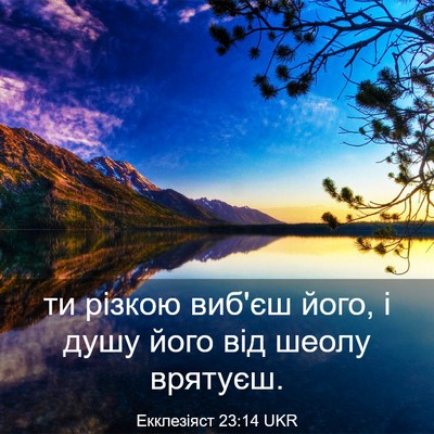 Picture 03 - Екклезіяст 23:14 UKR - ти різкою виб'єш його, і - Bible Verse Picture