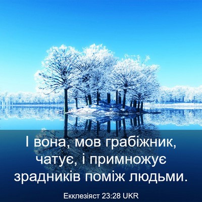 Picture 03 - Екклезіяст 23:28 UKR - І вона, мов грабіжник, - Bible Verse Picture