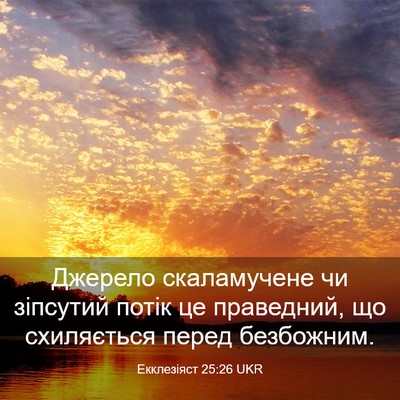 Picture 03 - Екклезіяст 25:26 UKR - Джерело скаламучене чи - Bible Verse Picture