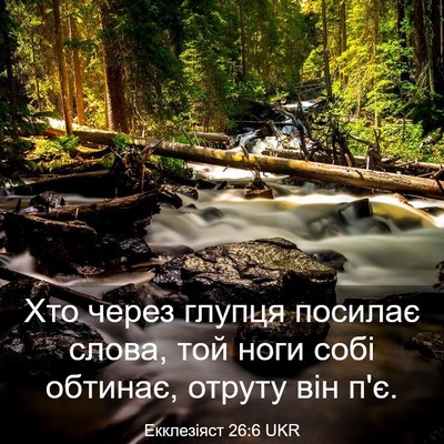 Picture 03 - Екклезіяст 26:6 UKR - Хто через глупця посилає - Bible Verse Picture