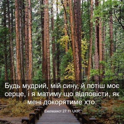 Picture 03 - Екклезіяст 27:11 UKR - Будь мудрий, мій сину, й - Bible Verse Picture