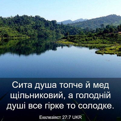 Picture 03 - Екклезіяст 27:7 UKR - Сита душа топче й мед - Bible Verse Picture