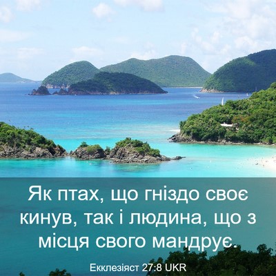 Picture 03 - Екклезіяст 27:8 UKR - Як птах, що гніздо своє - Bible Verse Picture