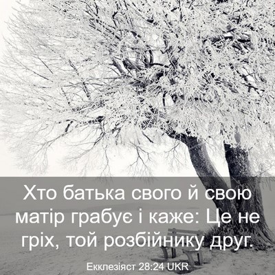 Picture 03 - Екклезіяст 28:24 UKR - Хто батька свого й свою - Bible Verse Picture