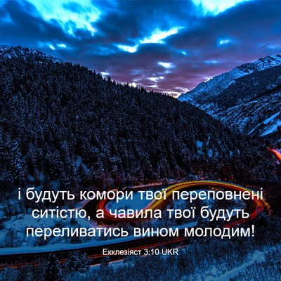 Picture 03 - Екклезіяст 3:10 UKR - і будуть комори твої - Bible Verse Picture