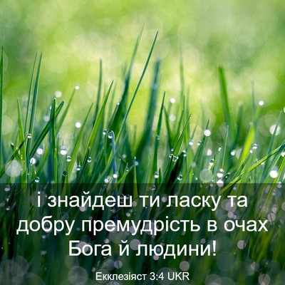 Picture 03 - Екклезіяст 3:4 UKR - і знайдеш ти ласку та добру - Bible Verse Picture