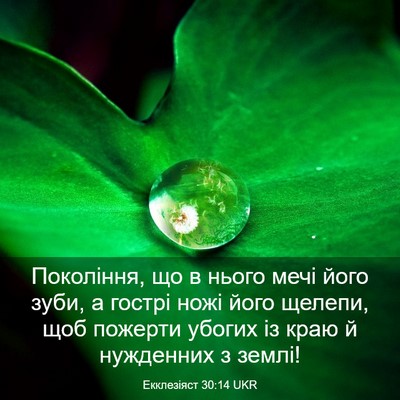 Picture 03 - Екклезіяст 30:14 UKR - Покоління, що в нього мечі - Bible Verse Picture