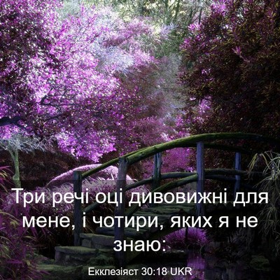 Picture 03 - Екклезіяст 30:18 UKR - Три речі оці дивовижні для - Bible Verse Picture