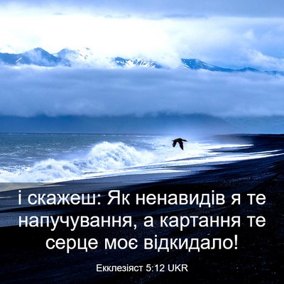 Picture 03 - Екклезіяст 5:12 UKR - і скажеш: Як ненавидів я те - Bible Verse Picture