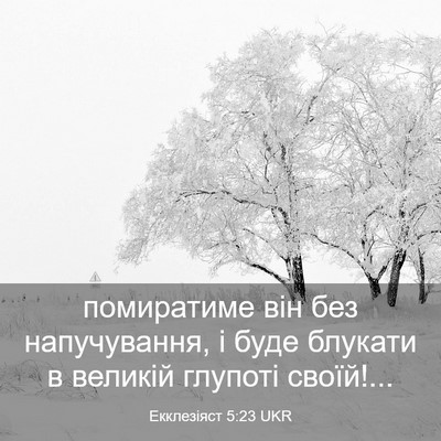 Picture 03 - Екклезіяст 5:23 UKR - помиратиме він без - Bible Verse Picture