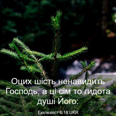 Picture 03 - Екклезіяст 6:16 UKR - Оцих шість ненавидить - Bible Verse Picture