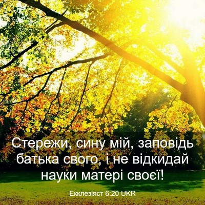 Picture 03 - Екклезіяст 6:20 UKR - Стережи, сину мій, заповідь - Bible Verse Picture