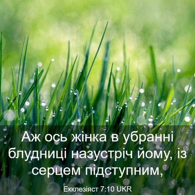 Picture 03 - Екклезіяст 7:10 UKR - Аж ось жінка в убранні - Bible Verse Picture