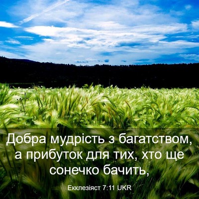 Picture 03 - Екклезіяст 7:11 UKR - Добра мудрість з - Bible Verse Picture
