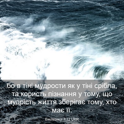 Picture 03 - Екклезіяст 7:12 UKR - бо в тіні мудрости як у - Bible Verse Picture