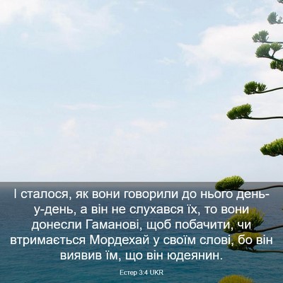 Picture 03 - Естер 3:4 UKR - І сталося, як вони говорили - Bible Verse Picture