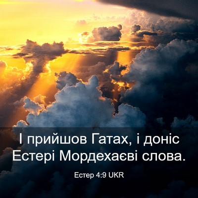 Picture 03 - Естер 4:9 UKR - І прийшов Гатах, і доніс - Bible Verse Picture