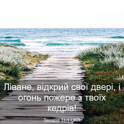 Picture 03 - Захарія 11:1 UKR - Ліване, відкрий свої двері, - Bible Verse Picture