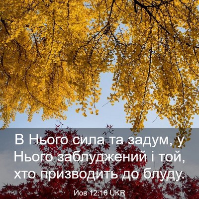 Picture 03 - Йов 12:16 UKR - В Нього сила та задум, у - Bible Verse Picture