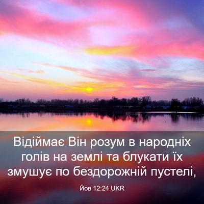 Picture 03 - Йов 12:24 UKR - Відіймає Він розум в - Bible Verse Picture