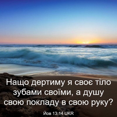 Picture 03 - Йов 13:14 UKR - Нащо дертиму я своє тіло - Bible Verse Picture