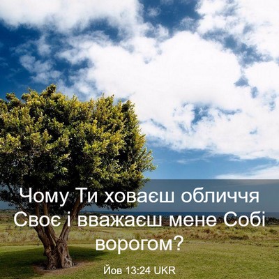 Picture 03 - Йов 13:24 UKR - Чому Ти ховаєш обличчя - Bible Verse Picture