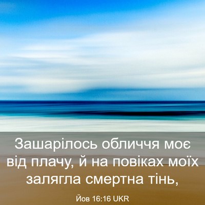 Picture 03 - Йов 16:16 UKR - Зашарілось обличчя моє від - Bible Verse Picture