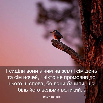 Picture 03 - Йов 2:13 UKR - І сиділи вони з ним на - Bible Verse Picture