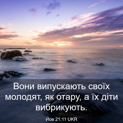 Picture 03 - Йов 21:11 UKR - Вони випускають своїх - Bible Verse Picture