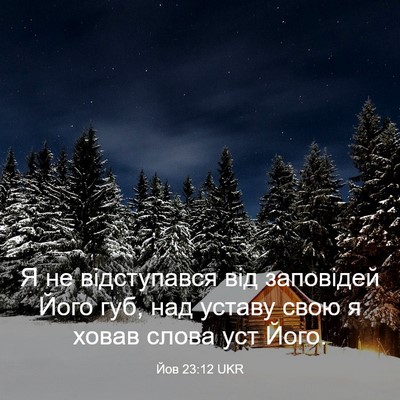 Picture 03 - Йов 23:12 UKR - Я не відступався від - Bible Verse Picture