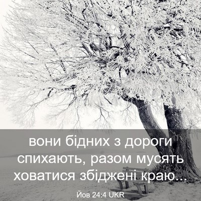 Picture 03 - Йов 24:4 UKR - вони бідних з дороги - Bible Verse Picture