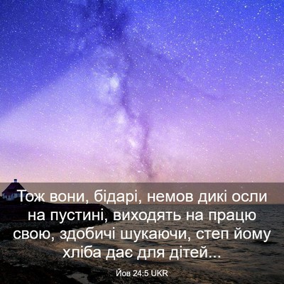 Picture 03 - Йов 24:5 UKR - Тож вони, бідарі, немов - Bible Verse Picture