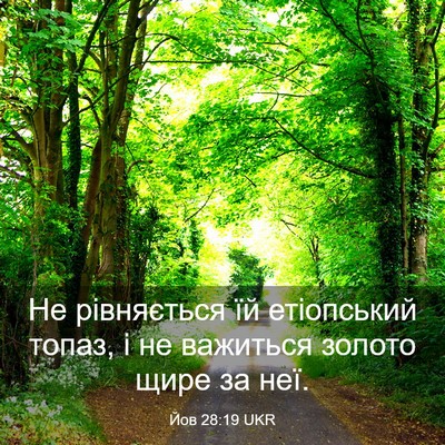 Picture 03 - Йов 28:19 UKR - Не рівняється їй - Bible Verse Picture