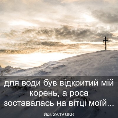 Picture 03 - Йов 29:19 UKR - для води був відкритий мій - Bible Verse Picture