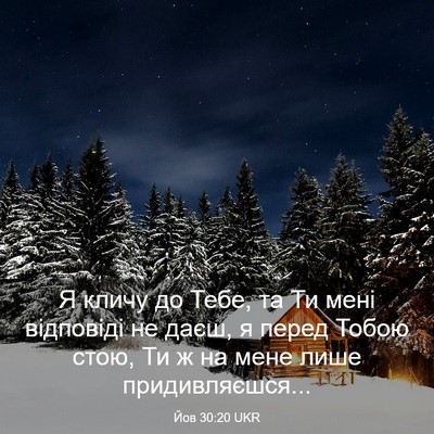 Picture 03 - Йов 30:20 UKR - Я кличу до Тебе, та Ти мені - Bible Verse Picture