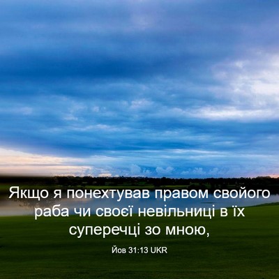 Picture 03 - Йов 31:13 UKR - Якщо я понехтував правом - Bible Verse Picture