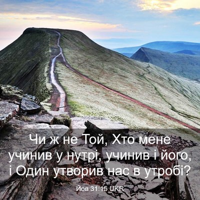 Picture 03 - Йов 31:15 UKR - Чи ж не Той, Хто мене учинив - Bible Verse Picture