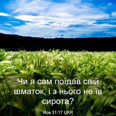 Picture 03 - Йов 31:17 UKR - Чи я сам поїдав свій - Bible Verse Picture