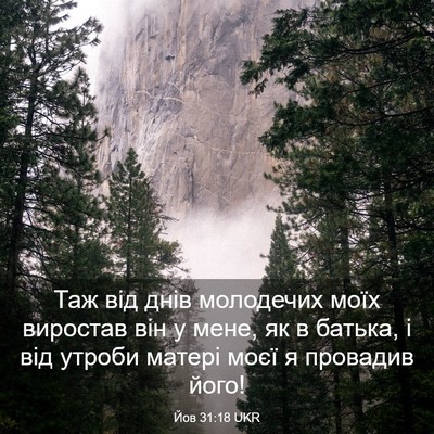 Picture 03 - Йов 31:18 UKR - Таж від днів молодечих - Bible Verse Picture