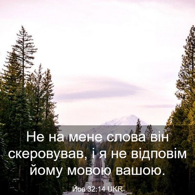Picture 03 - Йов 32:14 UKR - Не на мене слова він - Bible Verse Picture