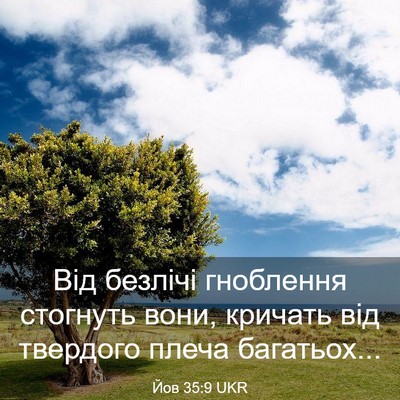 Picture 03 - Йов 35:9 UKR - Від безлічі гноблення - Bible Verse Picture