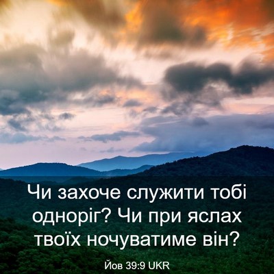 Picture 03 - Йов 39:9 UKR - Чи захоче служити тобі - Bible Verse Picture
