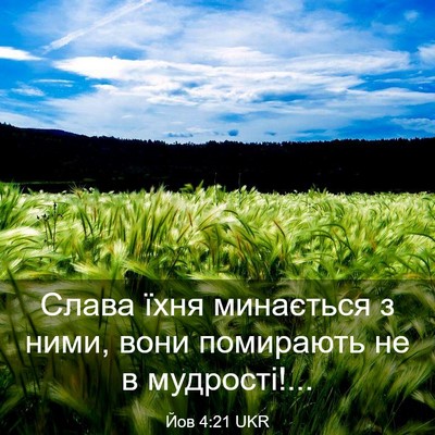 Picture 03 - Йов 4:21 UKR - Слава їхня минається з - Bible Verse Picture