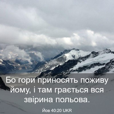 Picture 03 - Йов 40:20 UKR - Бо гори приносять поживу - Bible Verse Picture