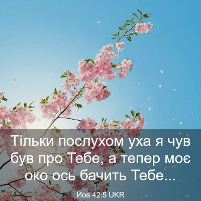 Picture 03 - Йов 42:5 UKR - Тільки послухом уха я чув - Bible Verse Picture
