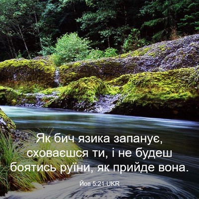 Picture 03 - Йов 5:21 UKR - Як бич язика запанує, - Bible Verse Picture