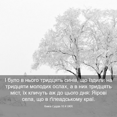 Picture 03 - Книга Суддів 10:4 UKR - І було в нього тридцять - Bible Verse Picture