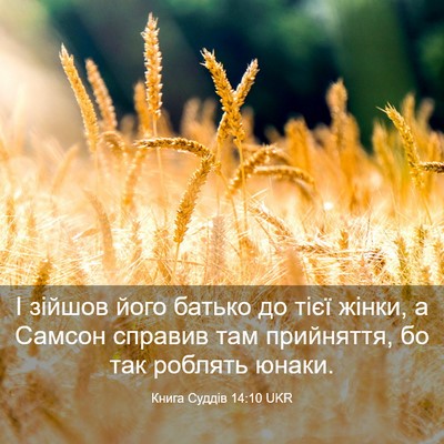 Picture 03 - Книга Суддів 14:10 UKR - І зійшов його батько до - Bible Verse Picture